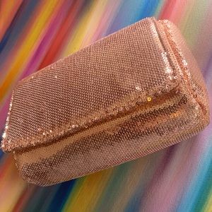 JCrew NWT peach sequined small chain strap bag